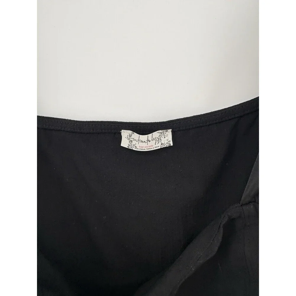 Free People Women's Lola Thong Bodysuit Black XL Adjustable Shoulder Straps